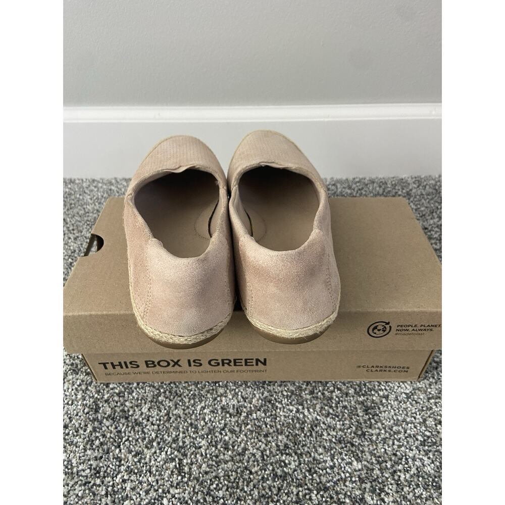 Clarks Elaina Ruby Espadrille Pewter Pink Leather Loafer Shoes Women Size 6 - Picture 5 of 7